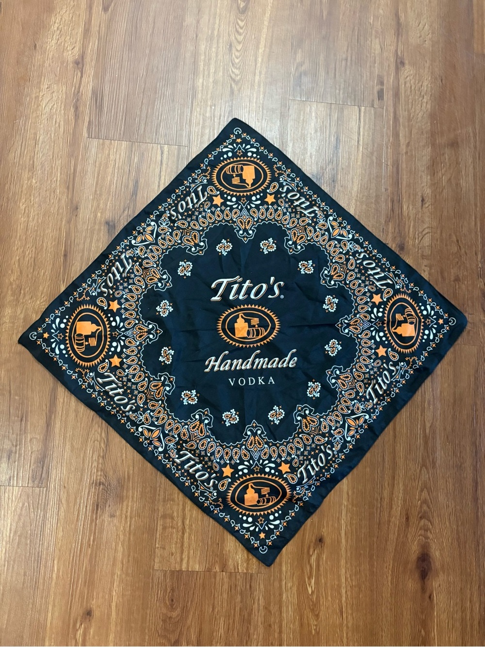 Tito's Handmade Vodka Black & Orange Bandana Scarf